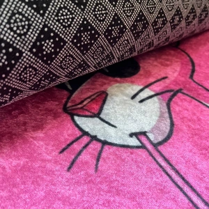 Pembe Panter Dekor Halı Paspas 4lü
