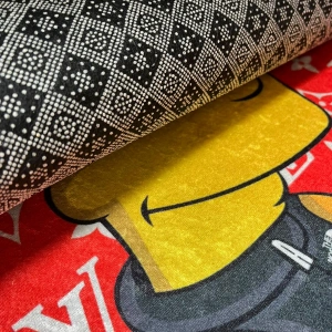 Simpson Kırmızı Dekor Halı Paspas 4lü