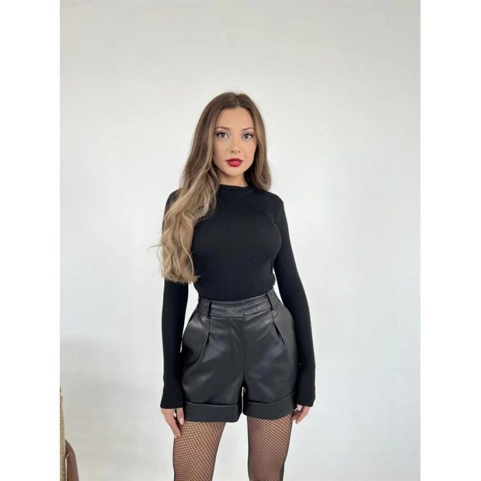 3068 ETEĞİ FIRFIRLI KAZAK-SİYAH