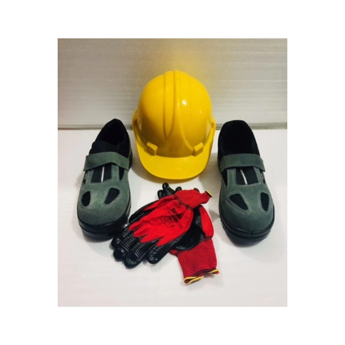 Çelik Burunlu Iş Ayakkabısı Ve Seti ( Baret + Eldiven )