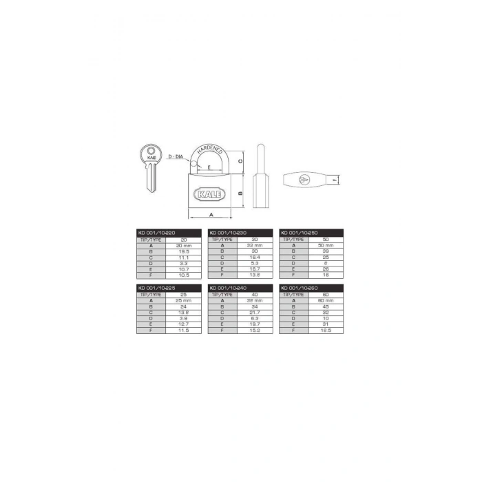 32 Mm Sarı Pirinç Asma Kilit Kd-001/10-230