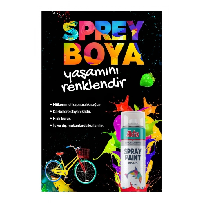 AKFİX PARLAK KAHVE SPREY BOYA İÇ VE DIŞ CEPHEDE KULLANILIR RAL 8017 (1 ADET)