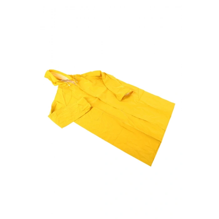 Unisex Sarı Pvc Yağmurluk Xxl Çıtçıtlı Model Kalın