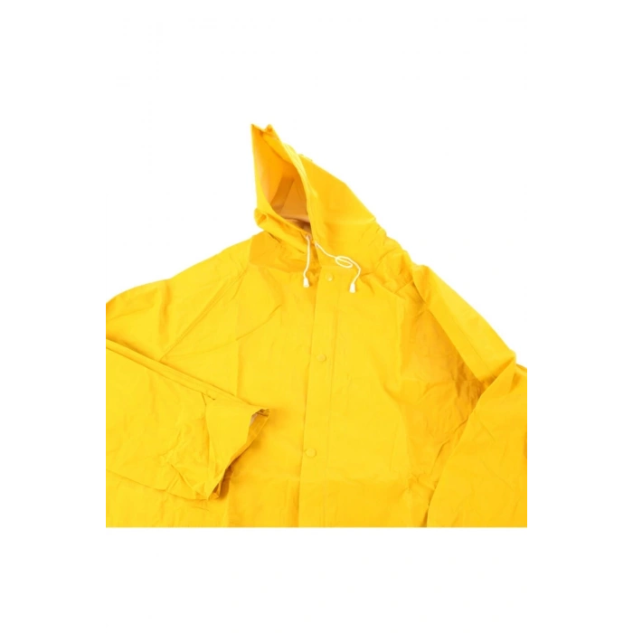 Unisex Sarı Pvc Yağmurluk Xxl Çıtçıtlı Model Kalın