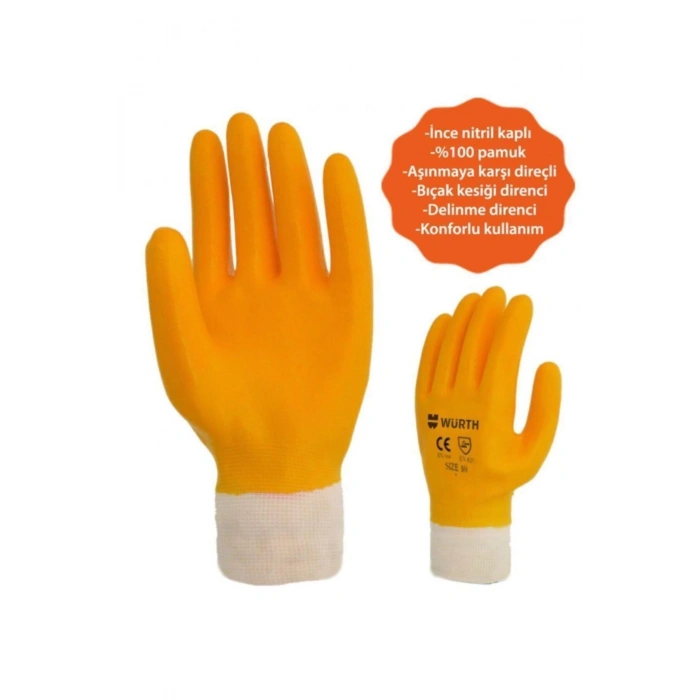 Koruyucu Tam Kaplamalı Nitril Eldiven 4 Çift