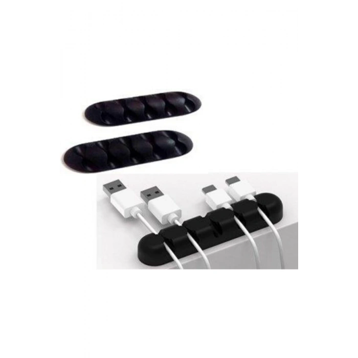 5 Kanallı Kablo Fiş Tutucu Kablo Sabitleyici Aparat 3 Adet Siyah