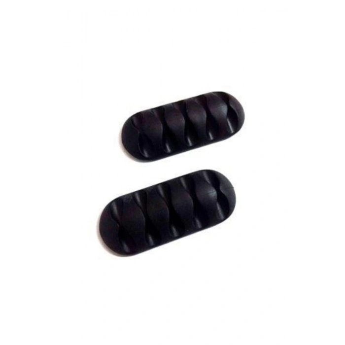 5 Kanallı Kablo Fiş Tutucu Kablo Sabitleyici Aparat 3 Adet Siyah