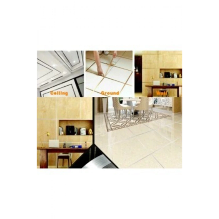 Duvar Dekor 1 Cm 50 Metre Altın Sarısı Fayans Arası Şerit Bant Dekoratif Dekor Bant