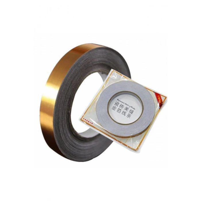 Duvar Dekor Fayans Arası Şerit Bant Dekoratif Dekor Bant 1 Cm 50 Metre Altın Sarısı