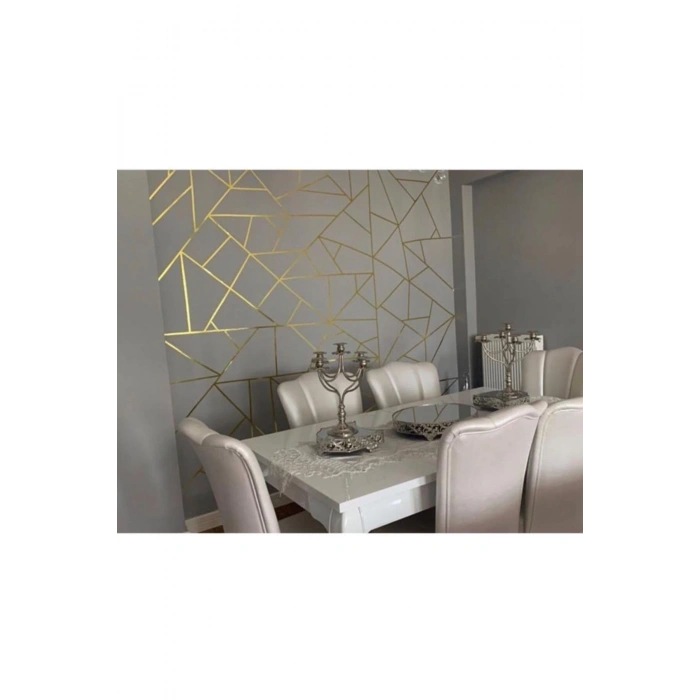 Duvar Dekor Fayans Arası Şerit Bant Dekoratif Dekor Bant 1 Cm 50 Metre Altın Sarısı