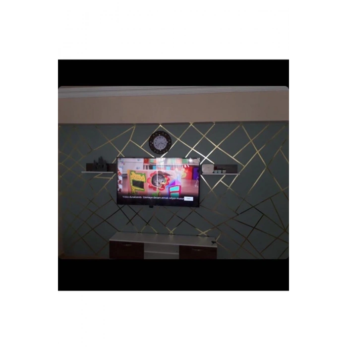 Duvar Dekor Fayans Arası Şerit Bant Dekoratif Dekor Bant 1 Cm 50 Metre Altın Sarısı