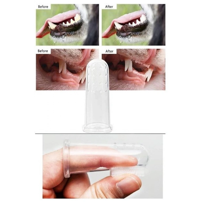 Silikon Yumuşak Kedi Köpek Diş Temizleme Bakım Fırçası