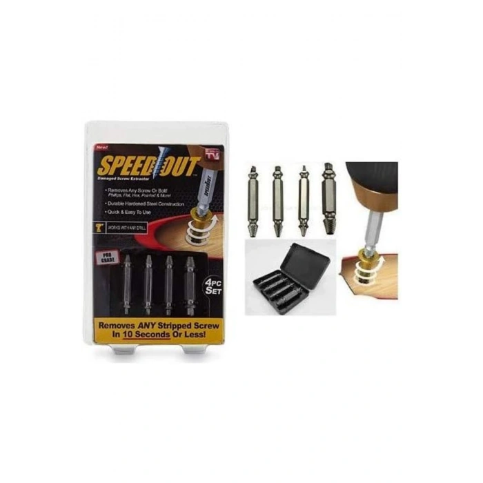 Speed Out Hasarlı Bozuk Vida Çıkarıcı Hasar Görmüş Vida Sökme