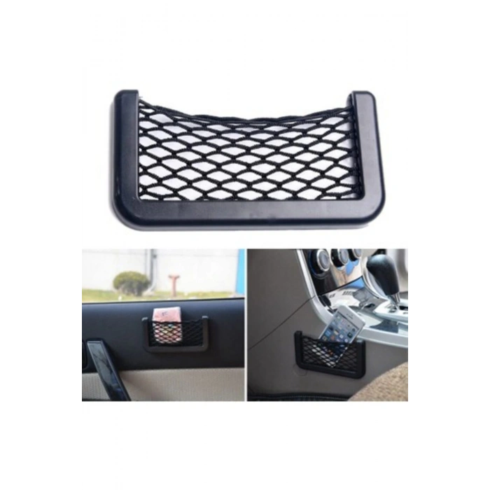 Araç Içi Fileli Pratik Göz Telefon Için Yapışkanlı Fileli Telefon Tutucu Ceplik