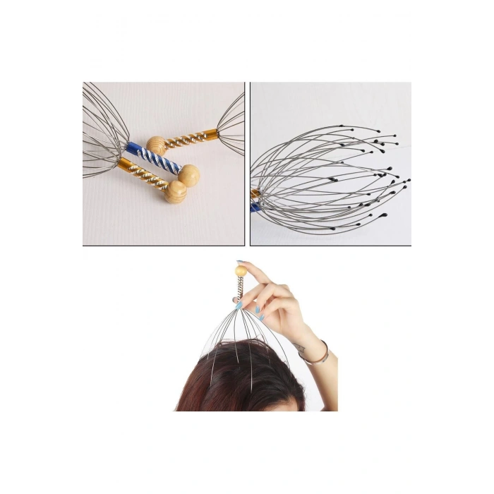 Kafa Masaj Aleti Baş Boyun Kafa Masaj Saç Kaşıma Teli Pratik 1 Adet