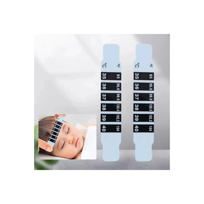 Bebek Çocuk Alın Şeridi Kafa Termometresi Ateş Vücut Sıcaklığı Testi Tek Kullanımlık Seyehat Taşınan