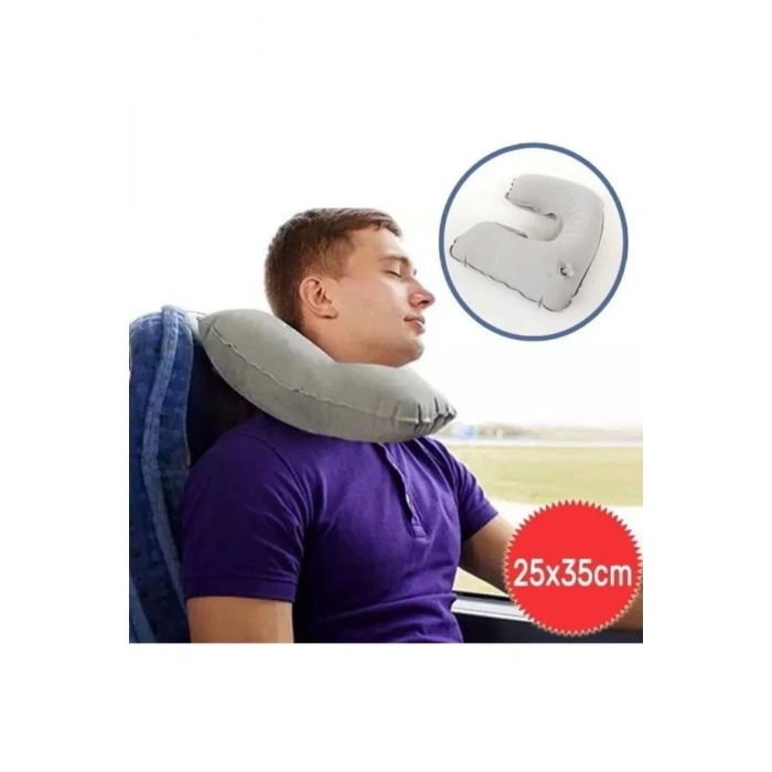 Ortopedik Araç Yolculuk Seyahat Oto Boyunluk Destek Yastığı Şişme