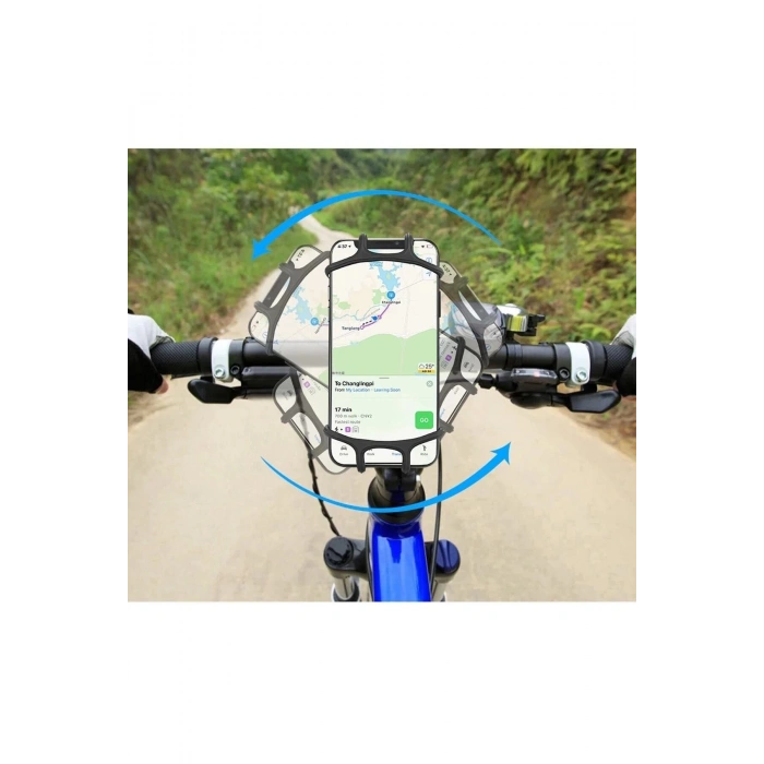 Universal 360° Dönebilen Bisiklet Telefon Tutucu Esnek Tpu Silikon