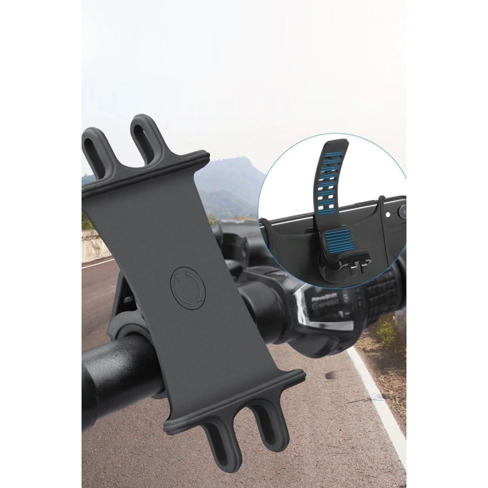 Universal 360° Dönebilen Bisiklet Telefon Tutucu Esnek Tpu Silikon
