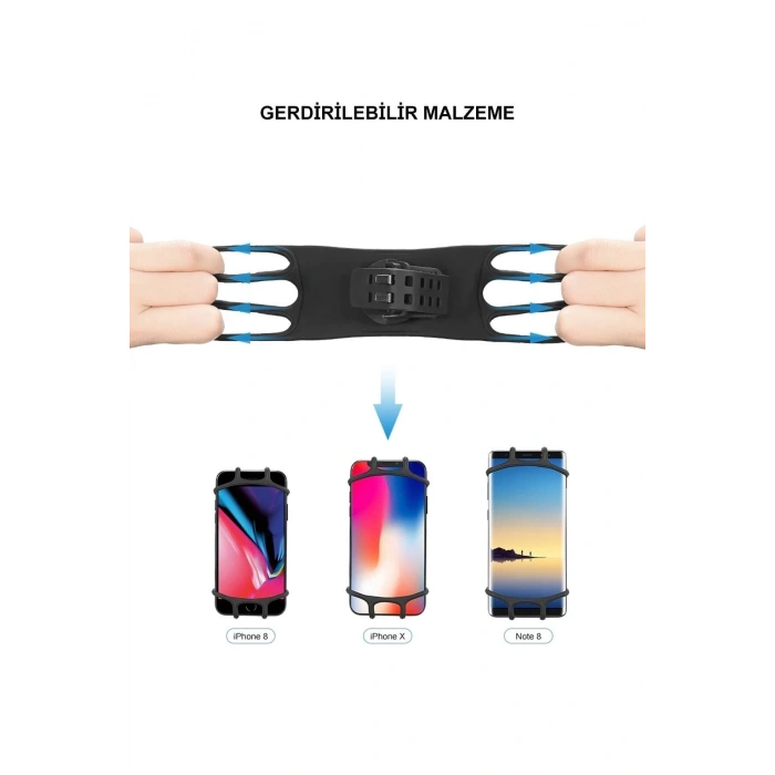 Universal 360° Dönebilen Bisiklet Telefon Tutucu Esnek Tpu Silikon