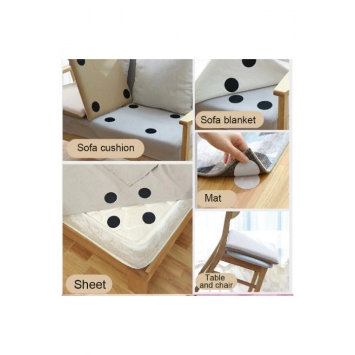 10 Adet Halı Kilim Nevresim Örtü Kaydırmaz Minder Cırt Bant Seti Yapışkanlı Halı Kaydırmaz