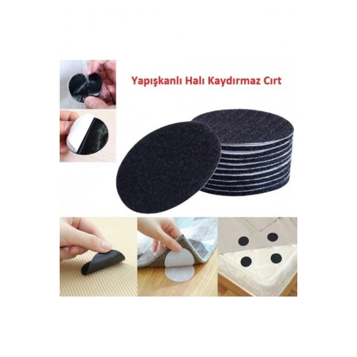 10 Adet Halı Kilim Nevresim Örtü Kaydırmaz Minder Cırt Bant Seti Yapışkanlı Halı Kaydırmaz