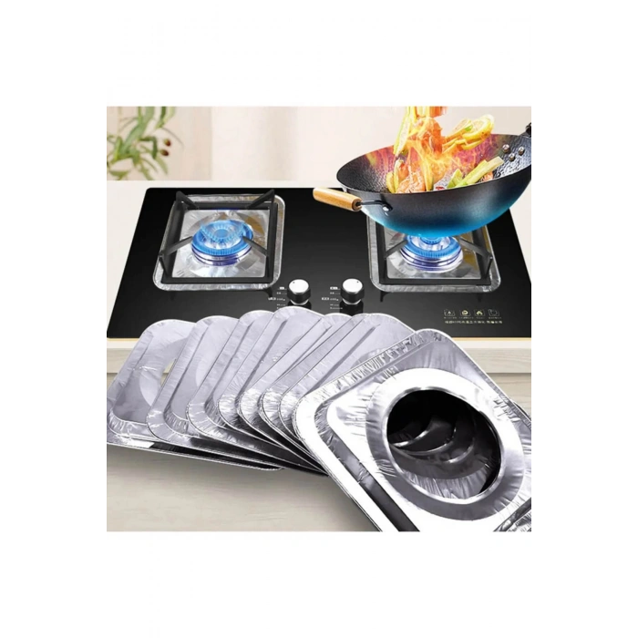 Tekrar Kullanılır 10lu Ocak Üstü Koruyucu Leke Önleyici Isıya Dayanıklı Ocak, Izgara Koruyucu Folyo