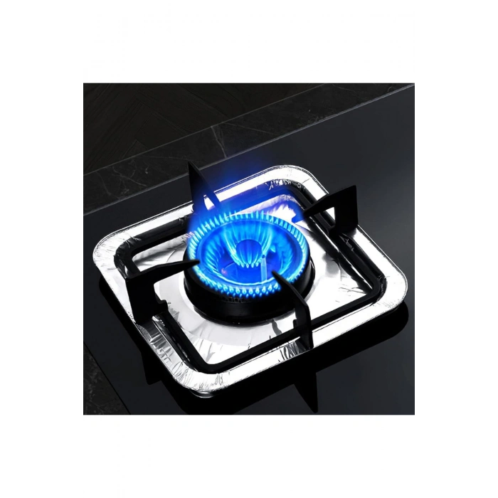 10 Adet Yeniden Kullanılabilir Kalın Alüminyum Folyo Ocak Fırın Gaz Kapağı Koruyucu Yağ Geçirmez