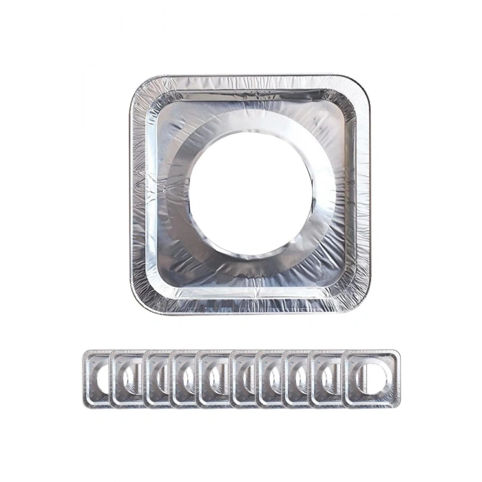 10 Adet Yeniden Kullanılabilir Kalın Alüminyum Folyo Ocak Fırın Gaz Kapağı Koruyucu Yağ Geçirmez