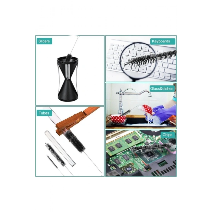 2 Adet Pratik Bükülebilir Temizlik Fırçası Klavye-pipet Temizleme Fırça Ince Temizlik Fırçası Beyaz