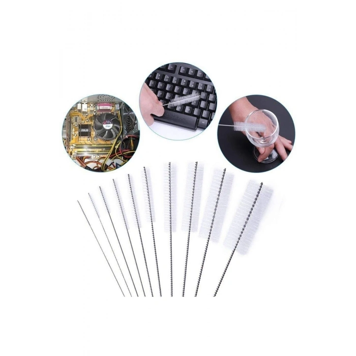 2 Adet Pratik Bükülebilir Temizlik Fırçası Klavye-pipet Temizleme Fırça Ince Temizlik Fırçası Beyaz