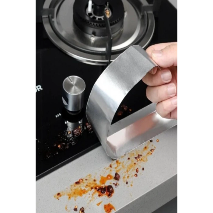 Alüminyum Kendinden Yapışkanlı Su Sızdırmaz Yanmaz Bant Baca Tamir Bandı Ocak Kenarı Tezgah Bant 5mt