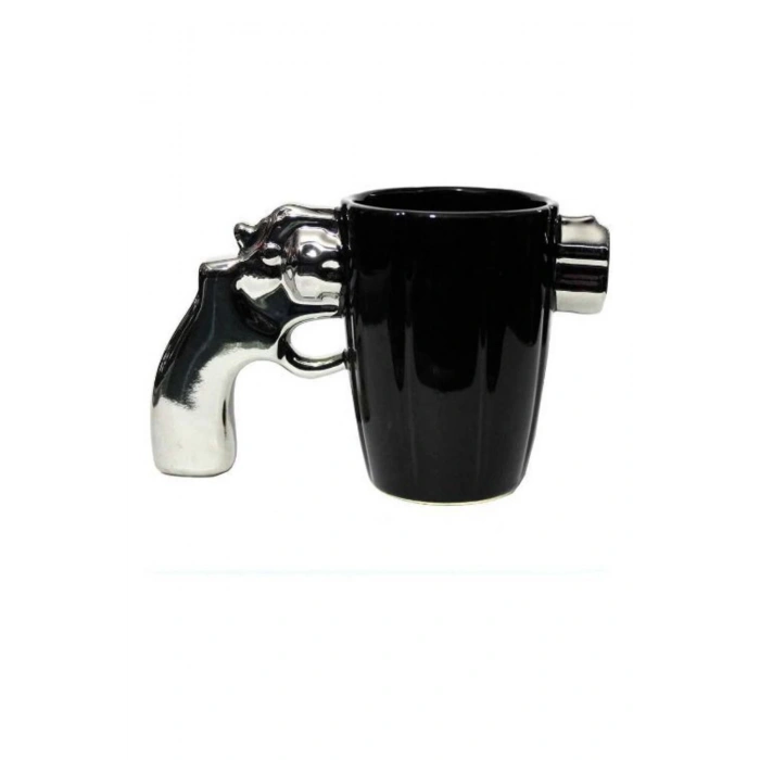 Metalik Silah Tasarımlı Kupa Bardak