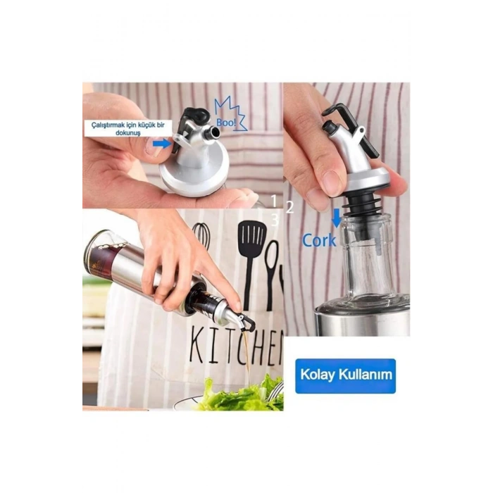 Damlatmaz Kapaklı Şişe Tıpası Sızdırmaz Yağdanlık Ucu Kapağı Mantar Tıpa Yağ Şarap Şişesi Başlığı