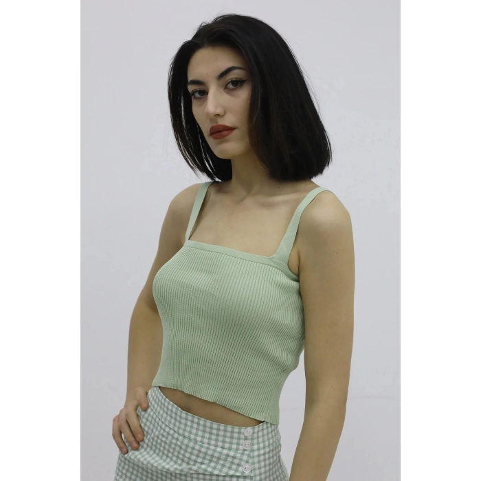 Askılı Triko Büstiyer Yeşil - P-019917