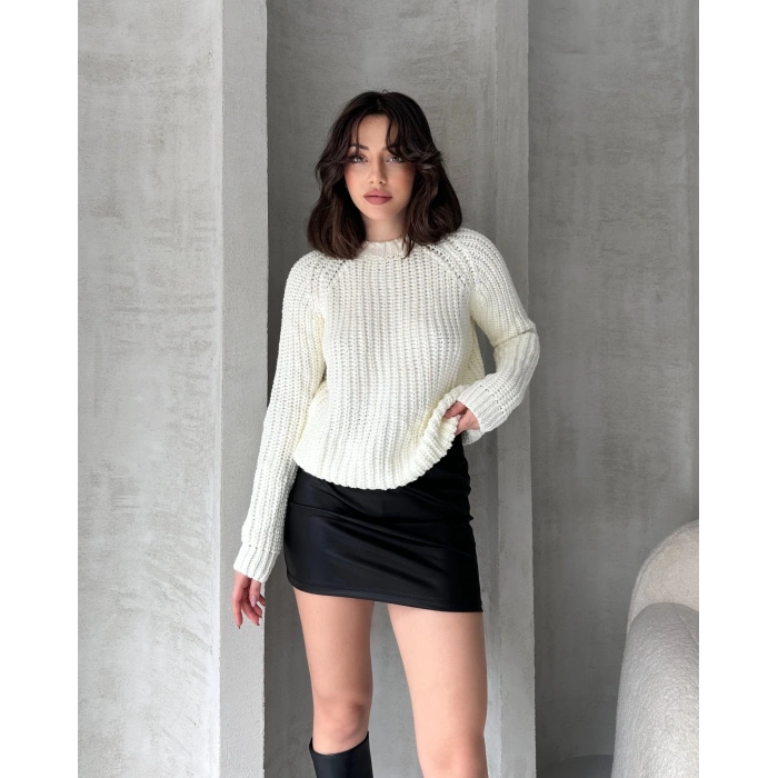 Bisiklet Yaka Selanik Örgü Triko Kazak