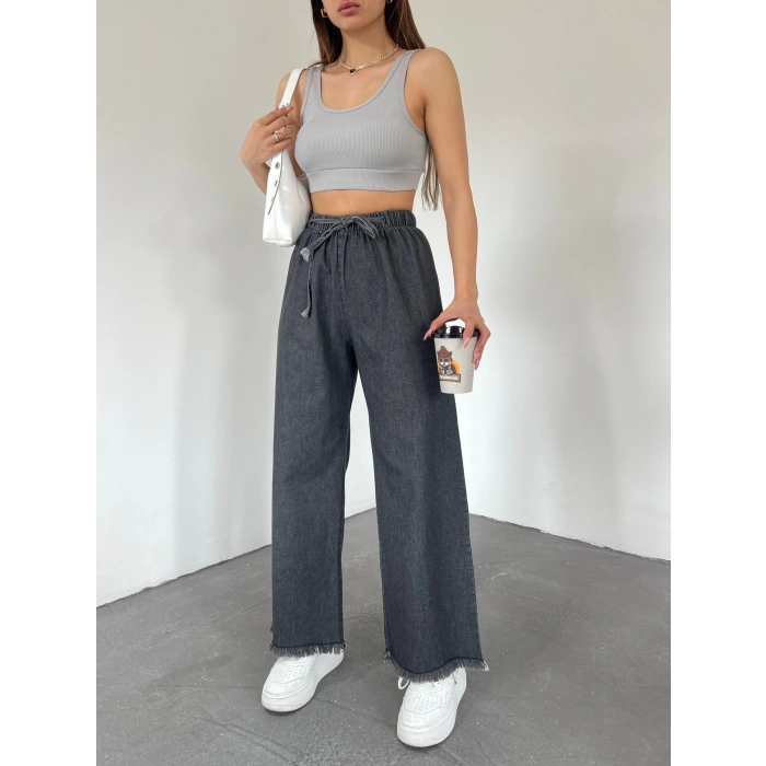 Paçası Püsküllü Palazzo Pantolon