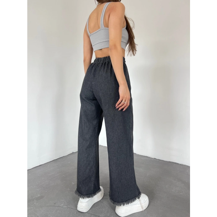 Paçası Püsküllü Palazzo Pantolon