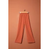 Aerobin Kumaş Bol Paça Kadın Pantolon-Kiremit