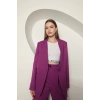 Atlas Kumaş Kadın Oversize Ceket-Mor