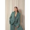 Atlas Kumaş Kadın Oversize Yeşil Ceket