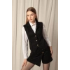 Süet Kumaş Kadın Siyah Yelek