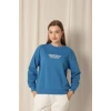 Üç İplik Uıbrant Energıes Baskılı Kadın Mavi Sweat