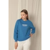 Üç İplik Uıbrant Energıes Baskılı Kadın Mavi Sweat