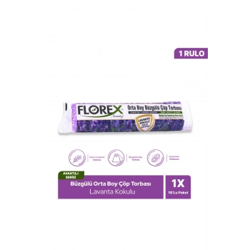 Orta Boy Büzgülü Çöp Torbası Lavanta