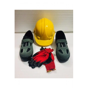 Çelik Burunlu Iş Ayakkabısı Ve Seti ( Baret + Eldiven )