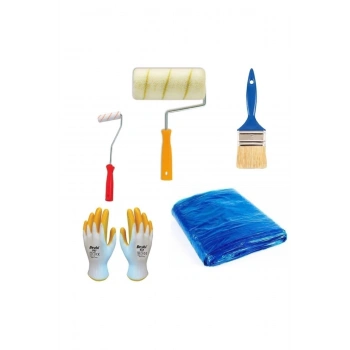 Profesyonel Boyacı Rulo Fırça Seti 5 Parça Boya Badana Seti 20 Cm