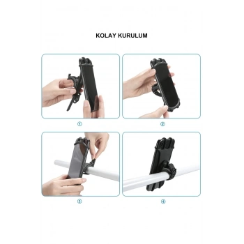 Universal 360° Dönebilen Bisiklet Telefon Tutucu Esnek Tpu Silikon