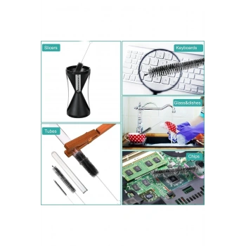 2 Adet Pratik Bükülebilir Temizlik Fırçası Klavye-pipet Temizleme Fırça Ince Temizlik Fırçası Beyaz