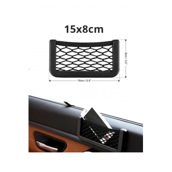 Araç Içi Fileli Pratik Göz Telefon Için Yapışkanlı Fileli Telefon Tutucu Ceplik Küçük 15x8